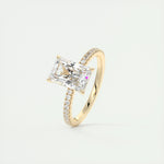 2.10 CT Radiant Cut Pave Style Moissanite Engagement Ring 12