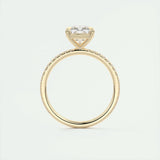 2.15 CT Cushion Cut Pave Moissanite Engagement Ring 14