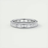 1.87 Emerald Cut Channel Moissanite Bridal Wedding Band 2