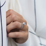 2.90 CT Oval Hidden Halo & Pave Moissanite Engagement Ring 3