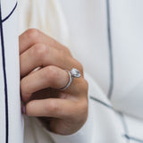 2.90 CT Oval Hidden Halo & Pave Moissanite Engagement Ring 3