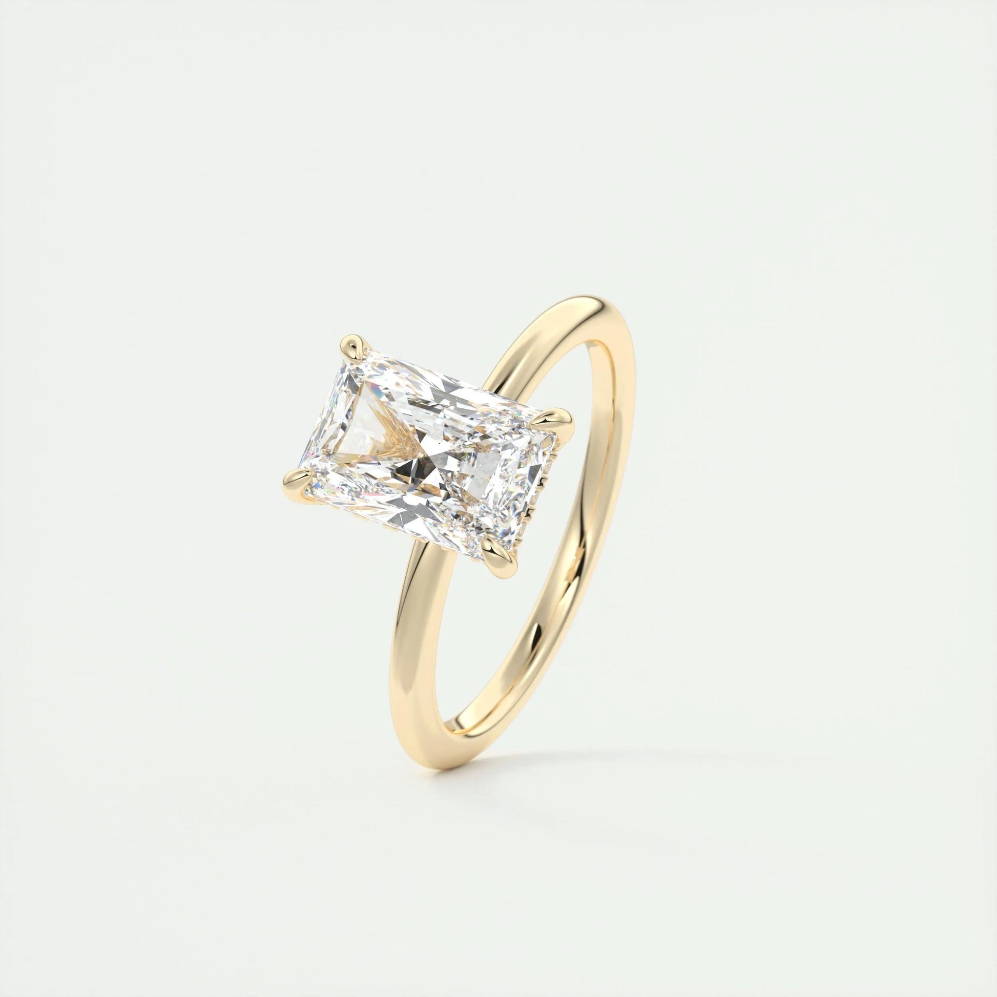 2.10 CT Radiant Hidden Halo Moissanite Engagement Ring 11