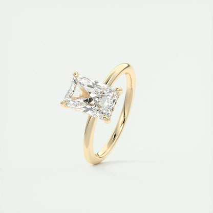2.10 CT Radiant Hidden Halo Moissanite Engagement Ring 11