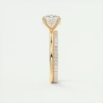 2.15 CT Cushion Hidden Halo Moissanite Engagement Ring 12