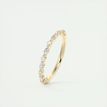 0.32 Marquise & Round Alternative Moissanite Wedding Band 17