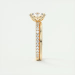 1.91 CT Oval Cut Solitaire Pave Moissanite Engagement Ring 12