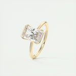 2.10 CT Radiant  Solitaire Half Bezel Moissanite Engagement Ring 11