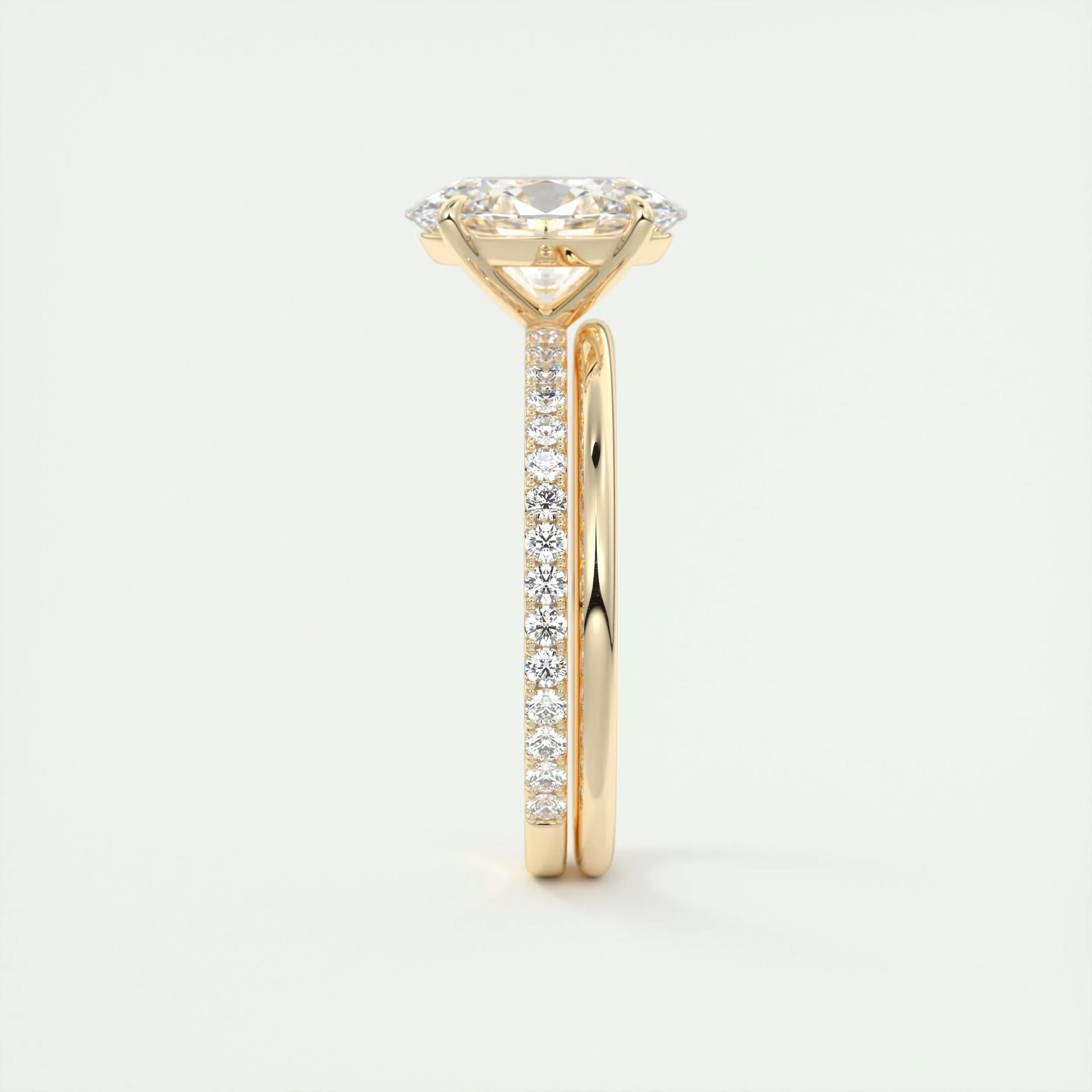 1.91 CT Oval Cut Pave Moissanite Engagement Ring 13