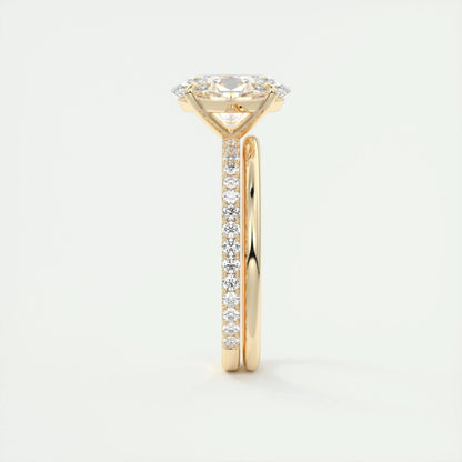1.91 CT Oval Cut Pave Moissanite Engagement Ring 13