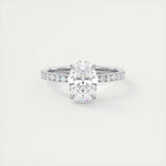 1.91 CT Oval Cut Solitaire Pave Moissanite Engagement Ring 1