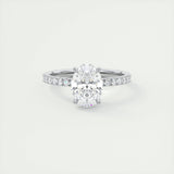 1.91 CT Oval Cut Solitaire Pave Moissanite Engagement Ring 1