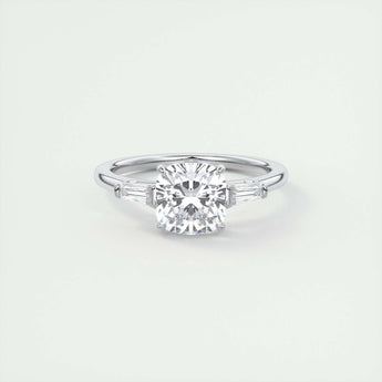 2.15 CT Cushion Cut Three Stone Moissanite Engagement Ring 1