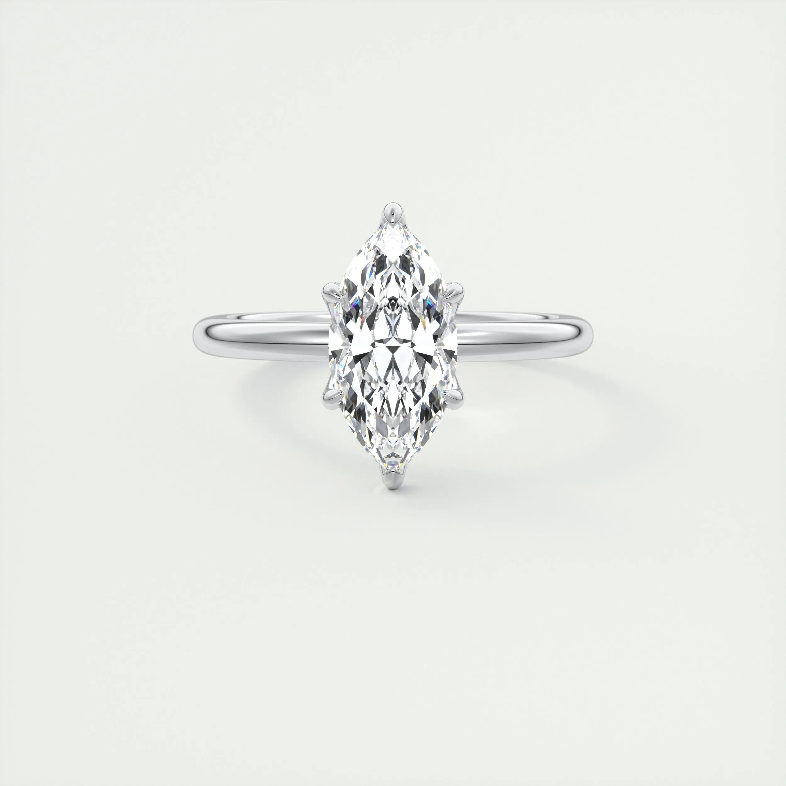 1.98 CT Marquise Cut Solitaire Moissanite Engagement Ring 1