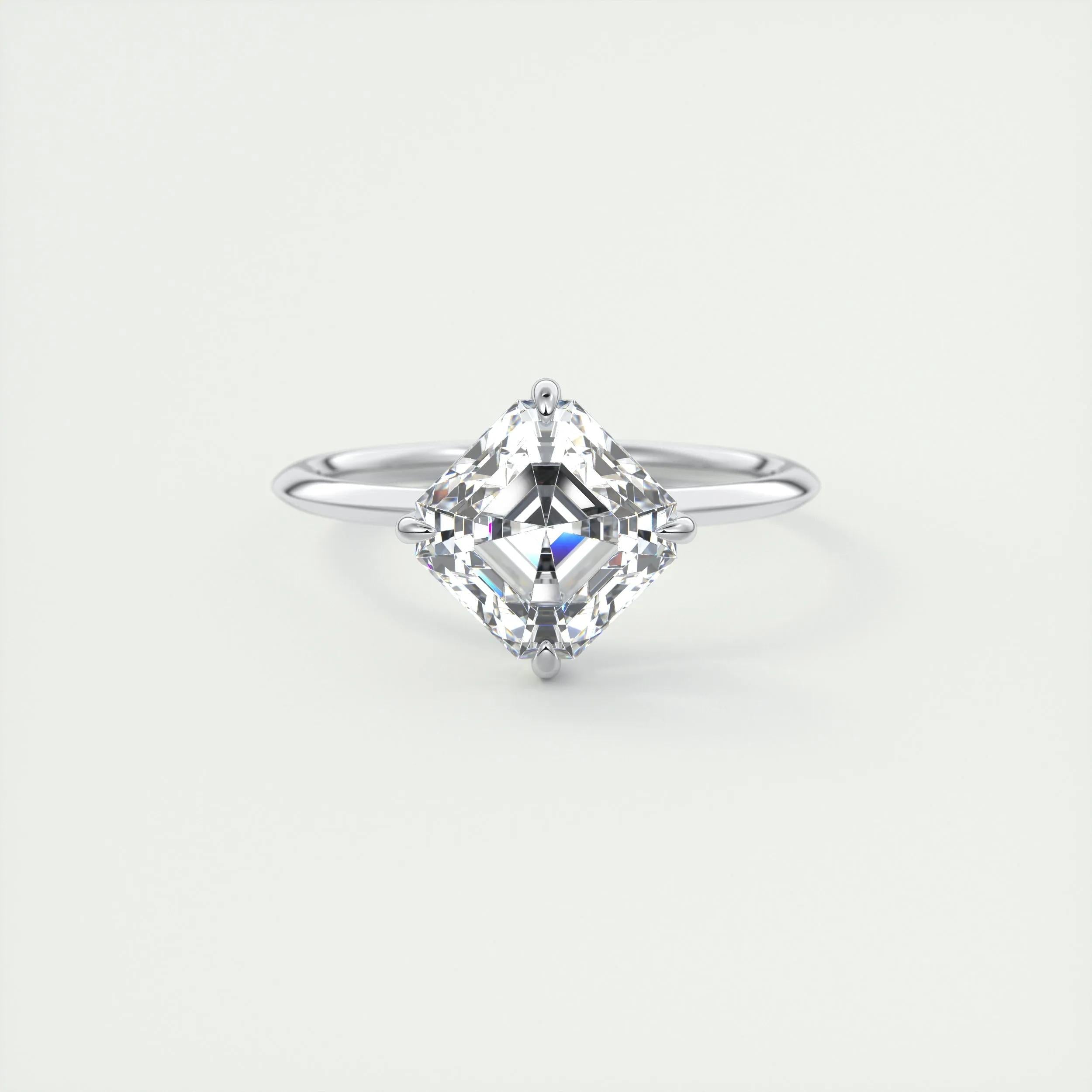 2.03 CT Asscher Cut Solitaire Moissanite Engagement Ring 1