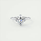 2.03 CT Asscher Cut Solitaire Moissanite Engagement Ring 1