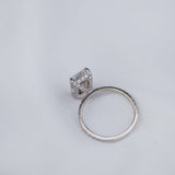 2.70 CT Radiant Solitaire Hidden Halo Pave Moissanite Engagement Ring 2