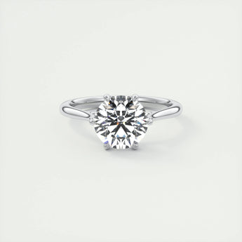 1.35 CT Round Cut Solitaire Moissanite Engagement Ring 1