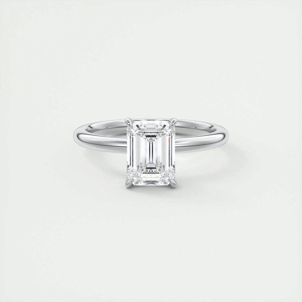 1.91 CT Emerald Cut Solitaire Moissanite Engagement Ring