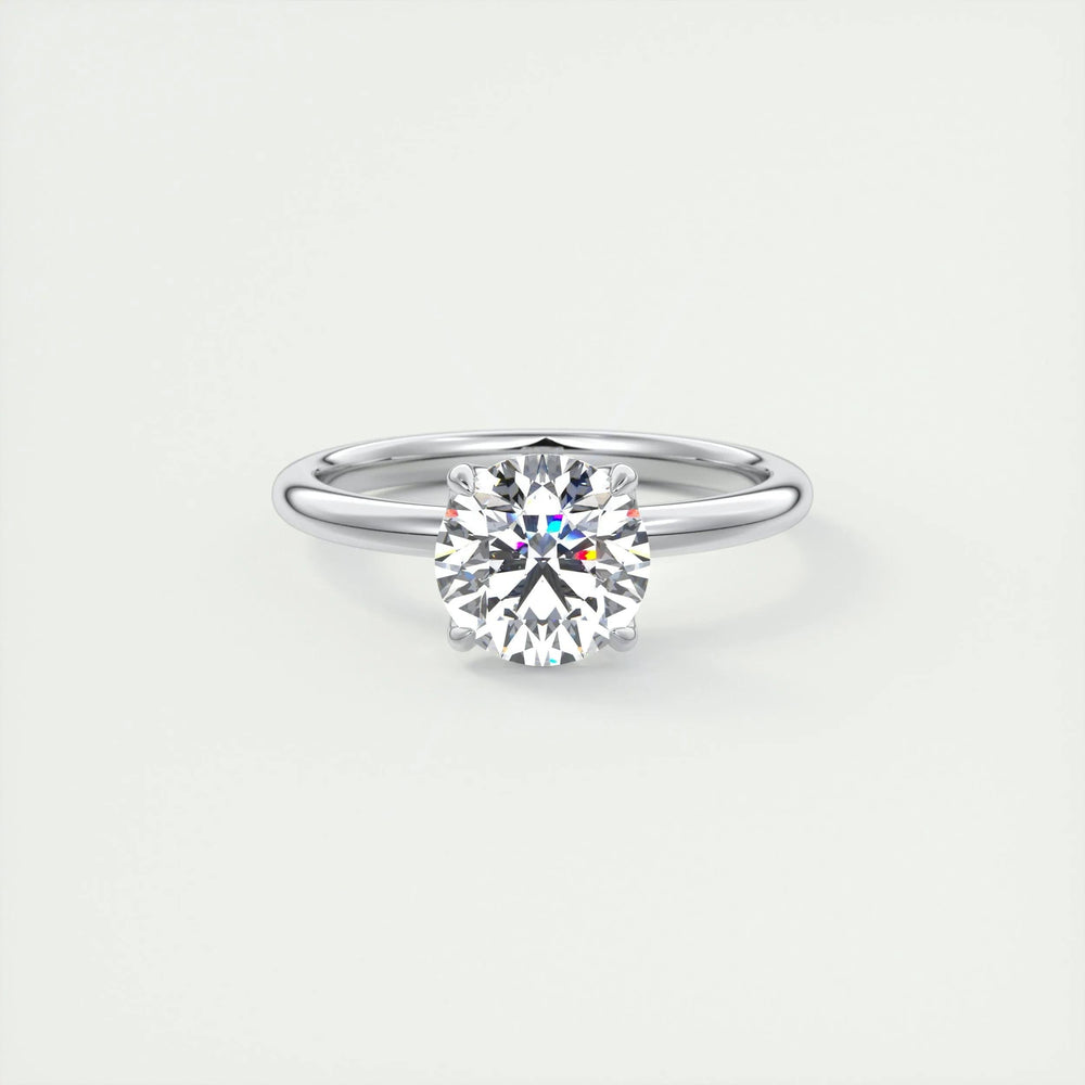 1.35 CT Round Cut Solitaire Moissanite Engagement Ring 1