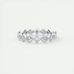 0.72 Oval & Princess Cut Alternative Moissanite Bridal Wedding Band 1