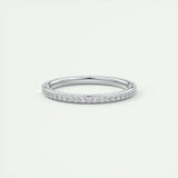 0.18 Round Minimalist Half Eternity Moissanite Bridal Wedding Band 1