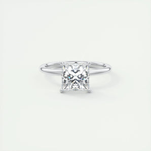 2.08 CT Princess Cut Solitaire Moissanite Engagement Ring 1