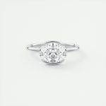 1.91 CT Oval Half Bezel Solitaire Moissanite Engagement Ring 1