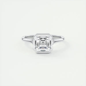 2.03 CT Asscher Cut Bezel Solitaire Moissanite Engagement Ring 1