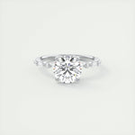 2.0 CT Round Pave Moissanite Engagement Ring 1