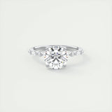2.0 CT Round Pave Moissanite Engagement Ring 1