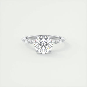 2.0 CT Round Solitaire Pave Moissanite Engagement Ring 1