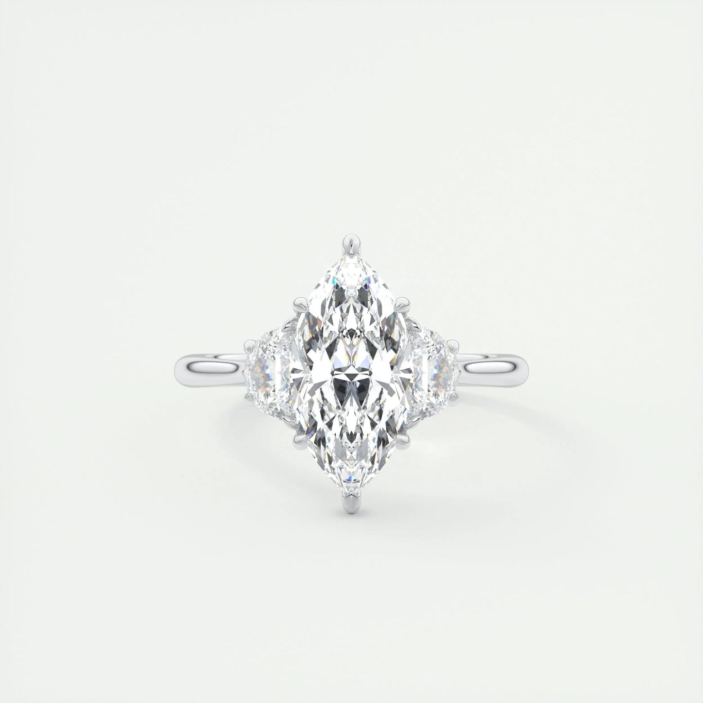 1.98 CT Marquise Cut Three Stone Moissanite Engagement Ring 1