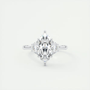 1.98 CT Marquise Cut Three Stone Moissanite Engagement Ring 1