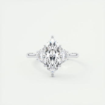 1.98 CT Marquise Cut Three Stone Moissanite Engagement Ring 1