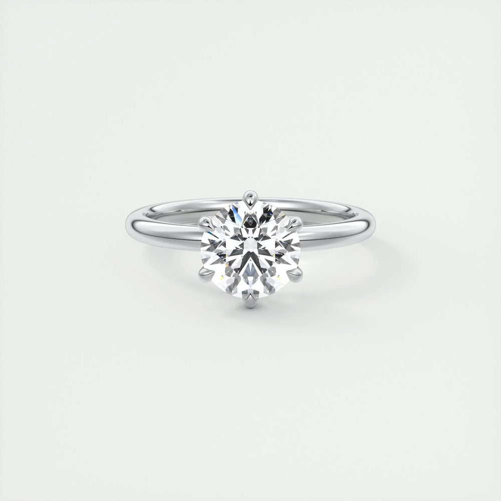 1.35 CT Round Cut Solitaire Moissanite Engagement Ring 1