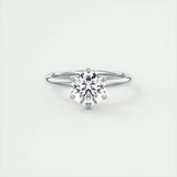 1.35 CT Round Cut Solitaire Moissanite Engagement Ring 1