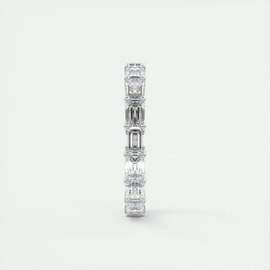 2.55 Emerald Cut East West Eternity Moissanite Bridal Wedding Band 2