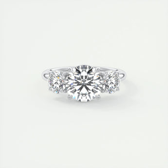 2.0 CT Round Cut Three Stone Moissanite Engagement Ring 1