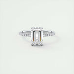 1.91 CT Emerald Cut Pave Moissanite Engagement Ring 1