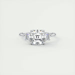 2.03 CT Asscher Cut Three Stone Moissanite Engagement Ring 1