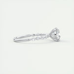 2.15 CT Cushion Cut Pave Moissanite Engagement Ring 2