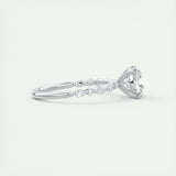 2.15 CT Cushion Cut Pave Moissanite Engagement Ring 2