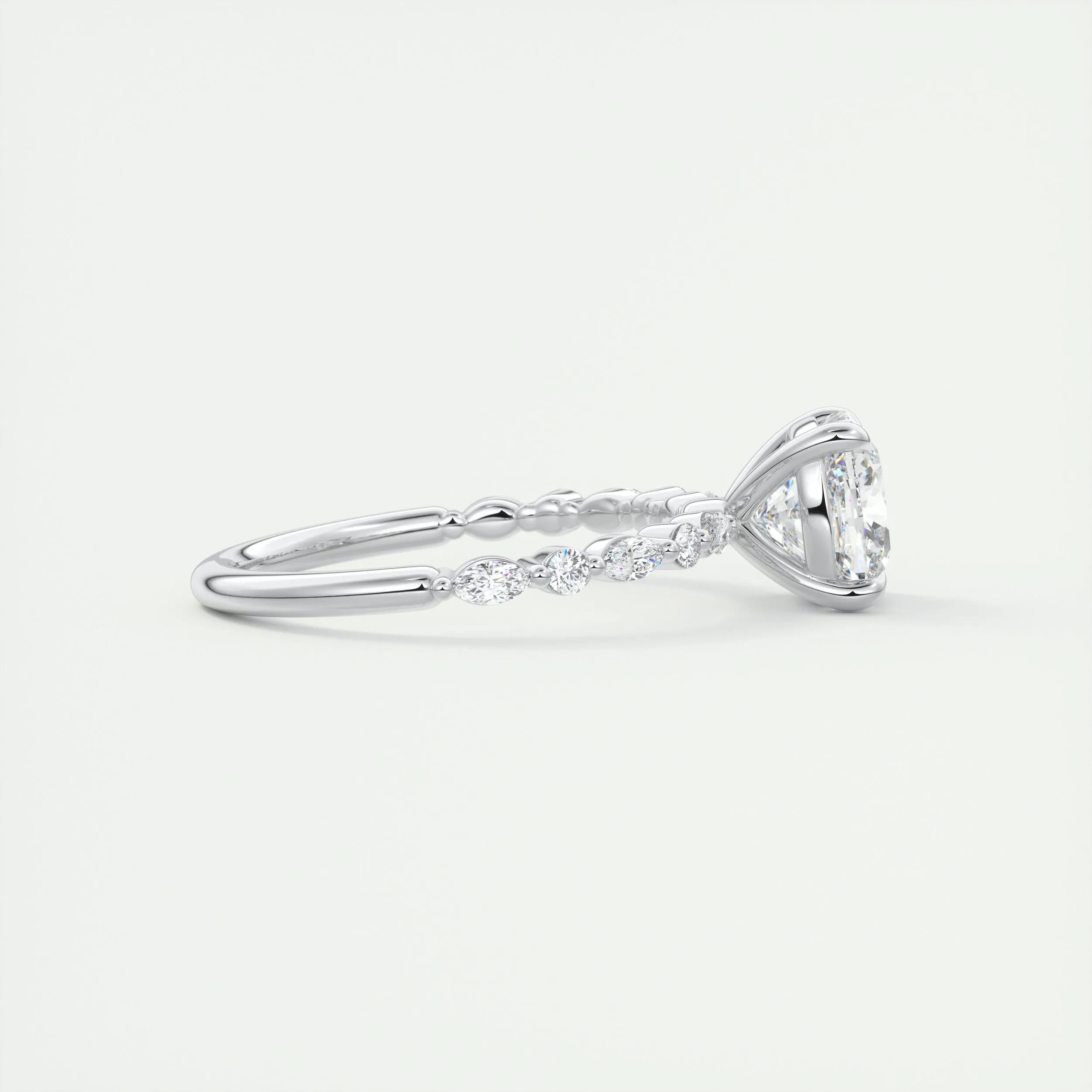 2.15 CT Cushion Cut Pave Moissanite Engagement Ring 2