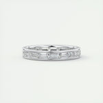 1.87 Emerald Cut Channel Moissanite Bridal Wedding Band 1