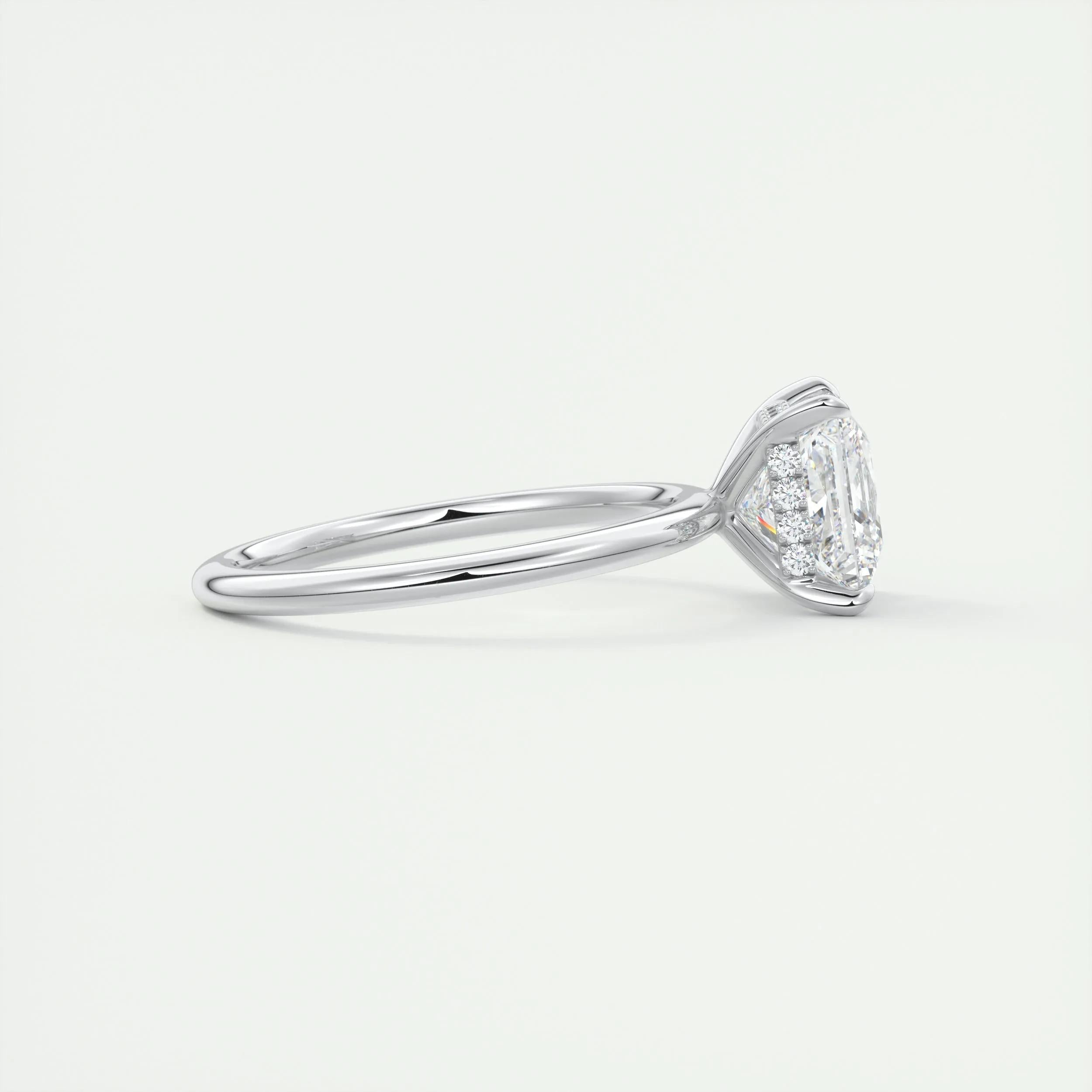 2.08 CT Princess Hidden Halo Moissanite Engagement Ring 2
