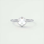 1.19 CT Round Rose Cut  Solitaire Moissanite Engagement Ring 1