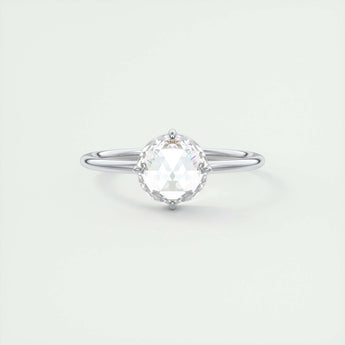 1.19 CT Round Rose Cut  Solitaire Moissanite Engagement Ring 1