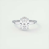 1.91 CT Oval Cut Three Stone Moissanite Engagement Ring 1