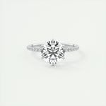 2.0 CT Round Cut Pave Moissanite Engagement Ring 1