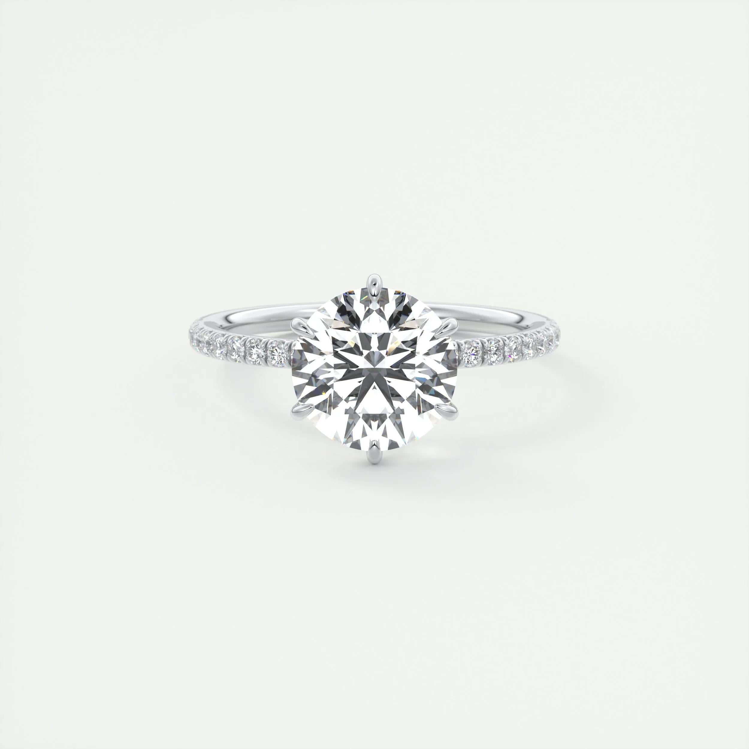 2.0 CT Round Cut Pave Moissanite Engagement Ring 1